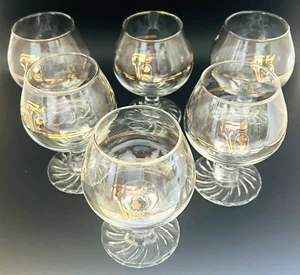 1988 Calgary Olympics Collectible Gold Accented Cordial Footed Glasses -Set of 6 - Picture 1 of 6