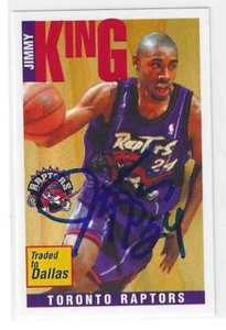 Tarjeta pegatina Panini 1996/97 firmada por Jimmy King #131 de los Toronto Raptors - Imagen 1 de 2