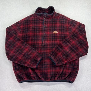 Vintage 90s Woolrich Pullover Men's L Fleece Plaid Polartec Fleece Made USA Boxy - Picture 1 of 19