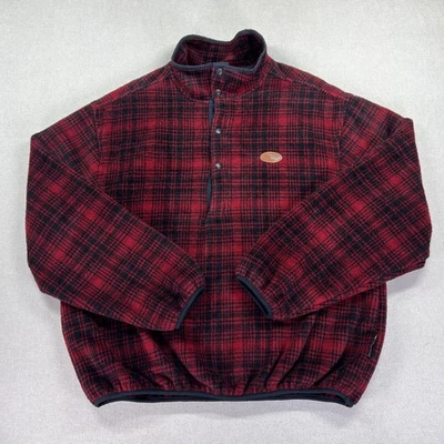 Vintage 90s Woolrich Pullover Men's L Fleece Plaid Polartec Fleece Made USA Boxy - Image 1 of 4