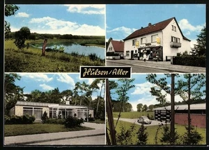 AK Hülsen /Aller, Straßenpartie mit Geschäft, Uferpartie, Ortspartie  - Picture 1 of 2