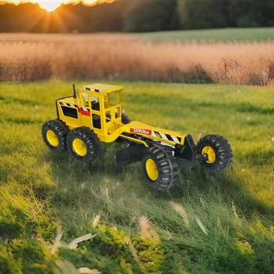 Tonka Turbo Diesel Metal  Plastic Construction Grader Toy Steering Lever Tractor - Image 1 of 4