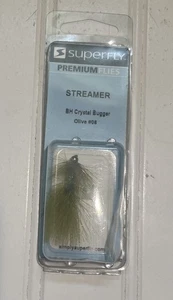 Super Fly Premium Flies Streamer BH Crystal Bugger Olive #08 - Picture 1 of 6