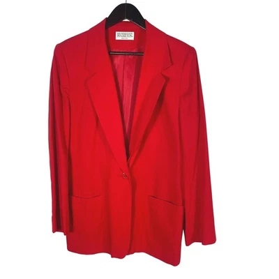 Blazer de lana rojo Pendleton Miss Sophisticates vintage años 80 hecho en EE. UU. mediano Foto 1 de 4