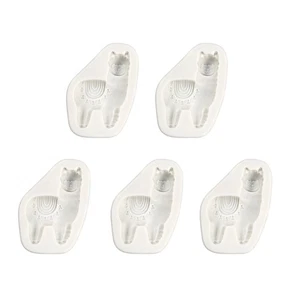 5 Pcs Animal Alpaca Silicone Mold Fondant Mould Baking DIY Supplies Nonstick - Picture 1 of 8