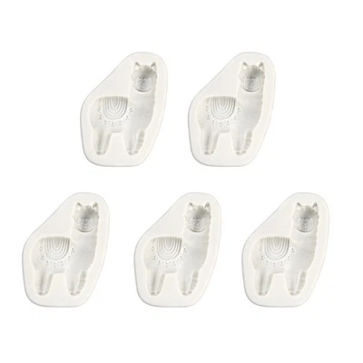5 Pcs Animal Alpaca Silicone Mold Fondant Mould Baking DIY Supplies Nonstick - Image 1 of 4