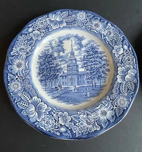 Liberty Blue Historic Colonial Scenes INDEPENDENCE HALL 10" Dinner Plate - Bild 1 von 5