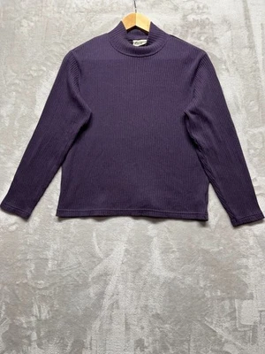 Suéter Top Acanalado Cuello Alto Simulado por Eddie Bauer Para Mujer Talla SP Púrpura Foto 1 de 4