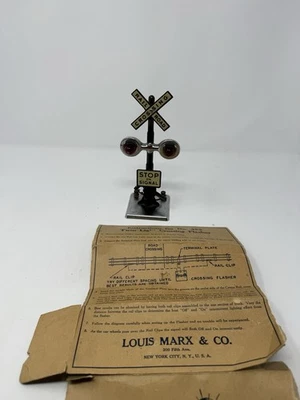 Marx 423 Highway Railroad Vintage Metal Crossing Signal Stop on Signal 7.5"H - Image 1 of 4