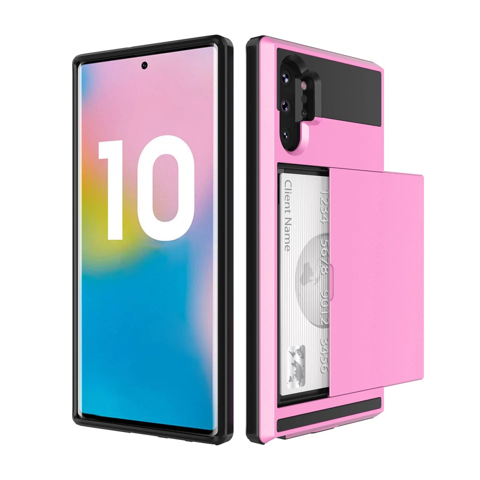 Samsung Galaxy Note 10 Plus 10 Pro Wallet Case Card Slot Hybrid Armor Cover - Image 1 of 4