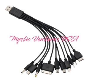 10 In 1 Micro USB Multi-Cable Charger Charging Cable For Mobile Phone Accessorie - Picture 1 of 5