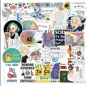 50 Piece Assorted Science Elements Sticker Decals - Picture 1 of 3