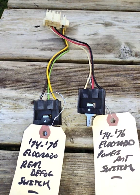 Interruptores/arnés de antena de alimentación y desempañador trasero Cadillac Eldorado 1974-1976 OEM Foto 1 de 4