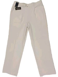 Mens Pin High golf trousers in size 36x33 White Long New Old Stock - Picture 1 of 15