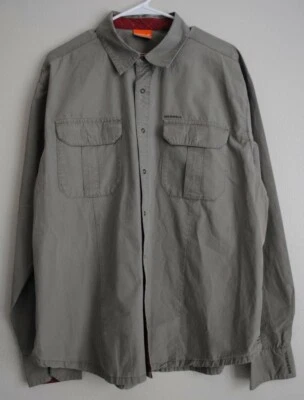 Merrell Snap Front Shirt Sz XLT Khaki Long Sleeve Casual Outdoor Hiking/Hunting - Image 1 of 4