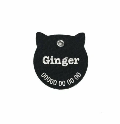 Etiqueta de nombre de gato personalizada de cuero, etiqueta de nombre de gato personalizada, etiqueta de identificación, etiqueta de gato, gato Foto 1 de 2