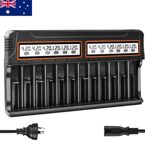 12 Slots Battery Charger For Rechargeable AA/AAA Lithium Li-ion Battery Charging - Picture 1 of 6
