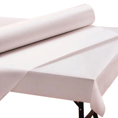 Cubierta de mesa desechable de papel Hoffmaster blanco brillante 300' L x 40" W Foto 1 de 2