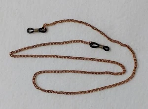VTG -Eyeglasses Chain Frame Holder- Metal Copper tone Links 24” Sunglasses Hang - Picture 1 of 4