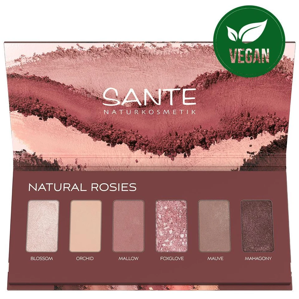Paleta de sombras de ojos veganas naturales orgánicas Sante tonos rosados 6 g para ojos sensibles Foto 1 de 1