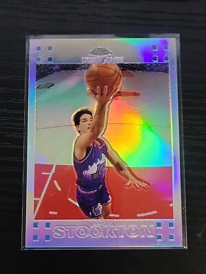 2007-08 Topps Chrome Refractor /999 John Stockton #98 HOF RARE SP - Image 1 of 2