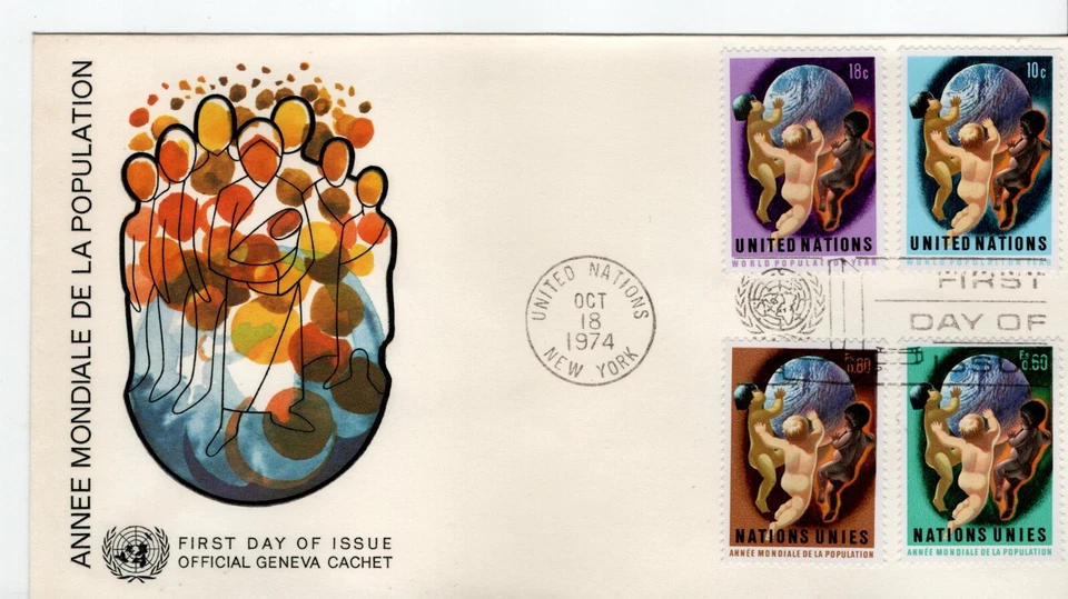 United Nations First Day of Issue Stamp - World Population Year - Image 1 of 1