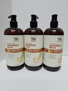 (3) Sb Soapbox Coconut Milk Lotion 24HR Moisture Body 16 fl oz Vegan Shea Butter - Picture 1 of 2