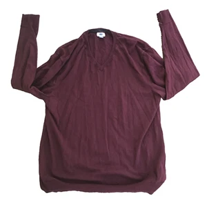 Old Navy Men 2XL Long Sleeve V-Neck Sweater Shirt Classic Fit Burgundy Soft - Picture 1 of 9