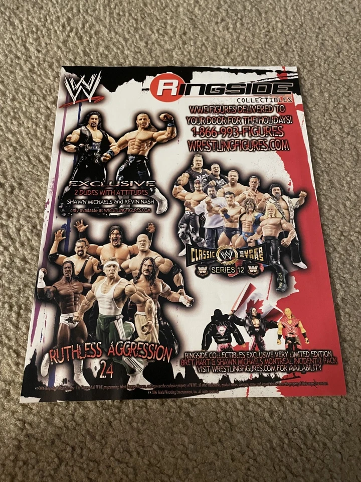 Anuncio impreso exclusivo Jakks Bret Hart & Shawn Michaels Montreal Incident Ringside Foto 1 de 1