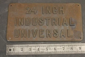 Placa de identificación de letrero de metal industrial universal de hierro fundido de colección de 9-1/4" x 4-7/8" - Imagen 1 de 1
