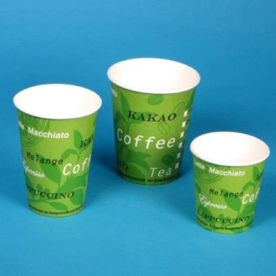 PRO DP VERPACKUNGEN Bio Coffee to go Becher Kaffeebecher grün "Made in Germany" versch. Größen