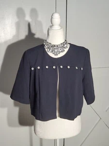 PERCEPTIONS BOLERO COLOR BLUE COLOR BLUE 3/4 SLEEVE POLY/SPANDEX SIZE L - Picture 1 of 7