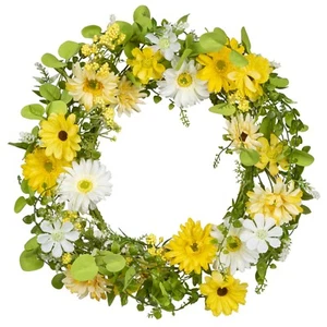 Daisy Floral Wreath - 20 Inch - Picture 1 of 2