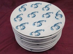 Set of 12 STUDIO NOVA Y0724 LOBSTER BLUE 12.25" porcelain chop dinner plates - Picture 1 of 6