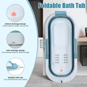 55 inch Foldable Bathtub，Portable Bathtub for Adult Kids，Large Collapsible Tub  - Picture 1 of 18