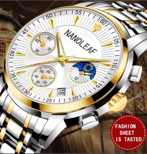 Relojes para hombre acero inoxidable impermeable fecha analógico reloj de cuarzo - Imagen 1 de 14