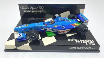 Benetton F1, Renault Showcar, 1:43 Scale Diecast Model, 430990080, A.Wurz, Rare - Image 1 of 4