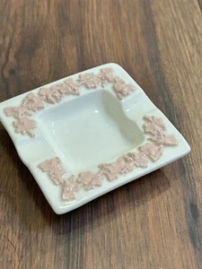 Vintage Wedgewood Embossed Queensware Floral Ashtray 3.5” Pink White England  - Picture 1 of 7