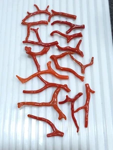Tree Natural Red Coral gemstone, Branches of Coral, Undyed, polished Lot 16 Pcs - Picture 1 of 5