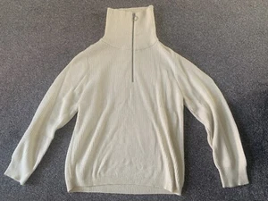 Women’s Vila long sleeve knit top sweater Half Zip Cream UK 16 XXL BNWT - Picture 1 of 13