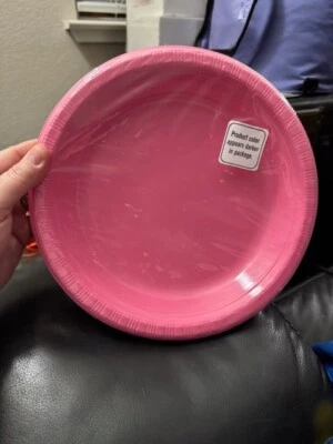 Candy Pink 20ct. Round Plastic 10" Dinner Plates Party Tableware New!!! - Image 1 of 2