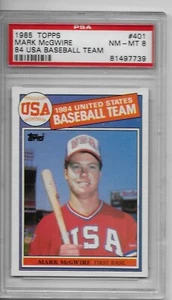 PSA 8 MARK MCGWIRE 1985 TOPPS USA BASEBALL TEAM ROOKIE RC #401 NM MINT - Picture 1 of 1