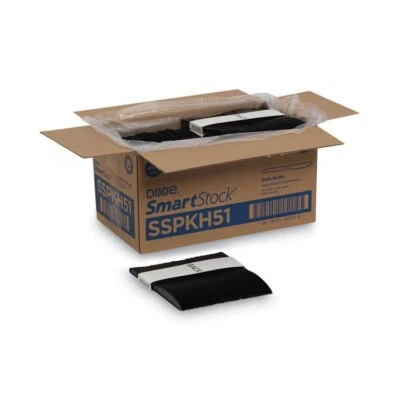 Cuchillos de recarga de cubiertos de plástico Dixie SmartStock 6 3/8" negros 40/paquete de 24 paquetes/CT Foto 1 de 3
