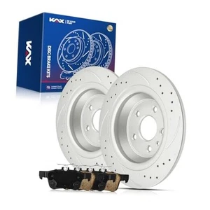 Rear Brake Kit, Drilled and Slotted Brake Rotors, Ceramic Brake 54194+D1665 - Picture 1 of 7