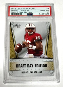 Leaf National Convention Russell Wilson Draft Day #7 2012 PSA 10 gemas como nuevo radiocontrol - Imagen 1 de 2