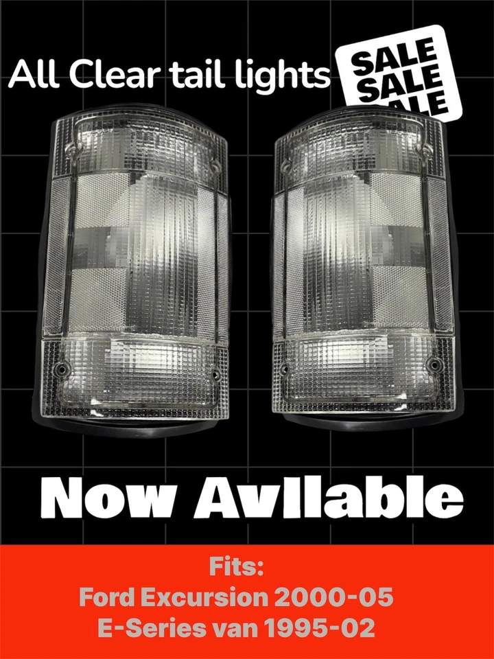Nuevo par de luces traseras transparentes para Ford Excursion 2000-2003 Econoline 1995-03 Foto 1 de 3