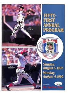 Jim Palmer Joe Morgan Autographed 1990 Baseball HOF Program JSA - Picture 1 of 3