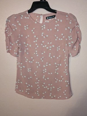 Allegra K Blush Color Floral Blouse Size XS - Image 1 of 4