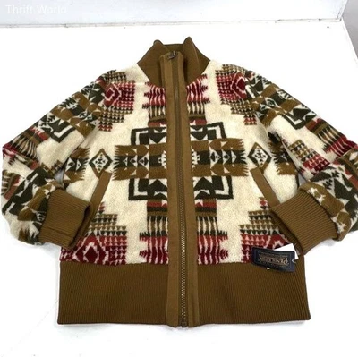 Pendleton Men's Ivory Chief Joseph Sherpa Fleece Full Zip Bomber Jacket XL NWT - Image 1 of 4