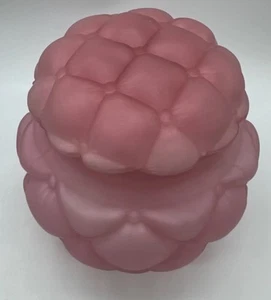 Victorian Consolidated Glass Diamond Quilt Biscuit Jar ~ Cir 1895 ~ Pink Satin - Picture 1 of 8